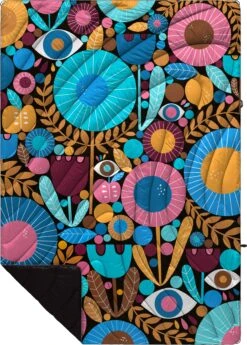 Rumpl Original Puffy Blanket - Printed 1-Person -Marmot Store TPPB LC1 1 NIGHT GARDEN LISACONGDON